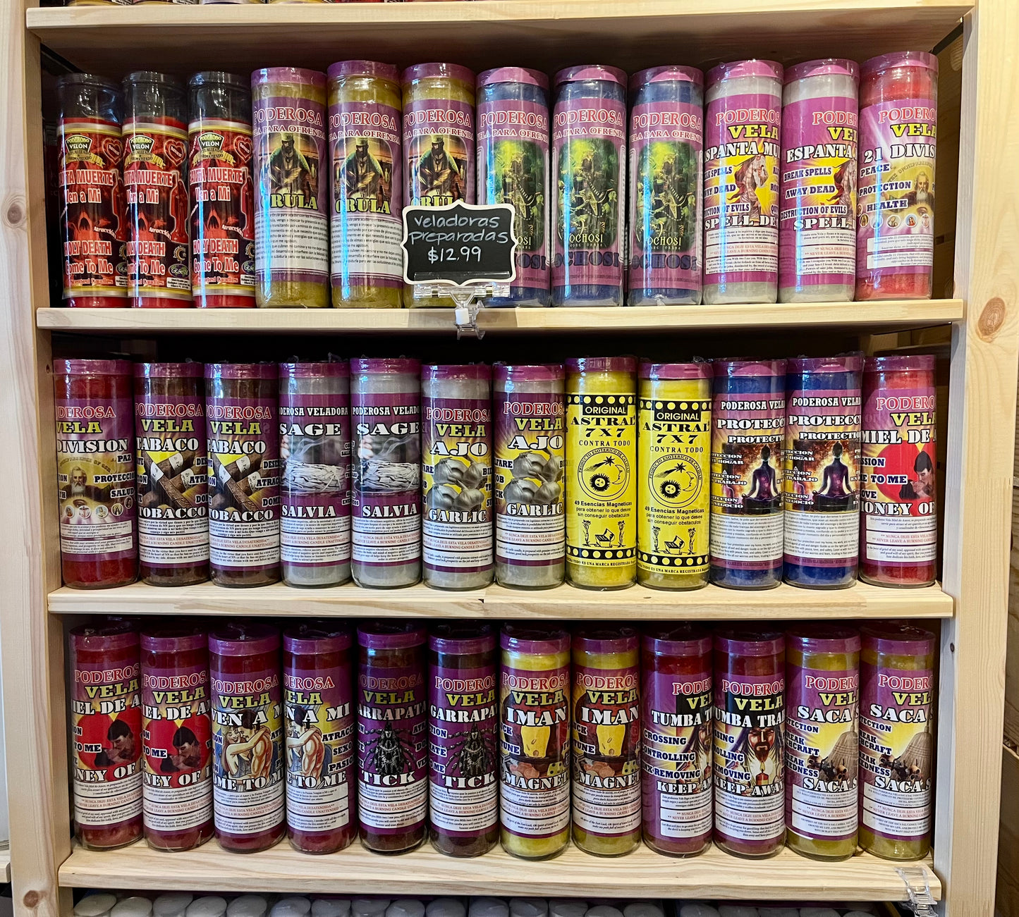 Velas aromaticas con oración grande/ Large Scented candles with prayers