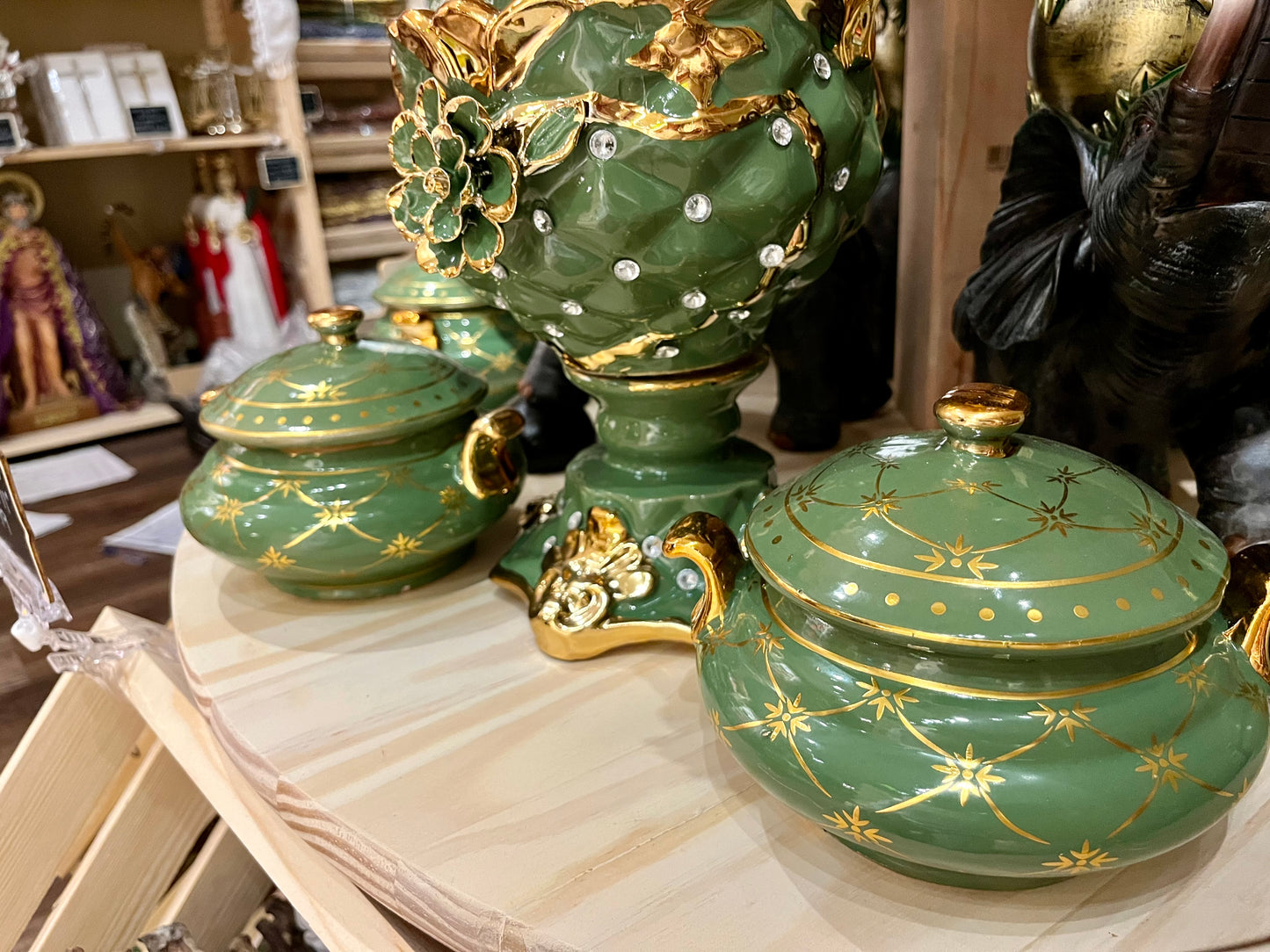 Sopera verde-redondo/ Round tureen green