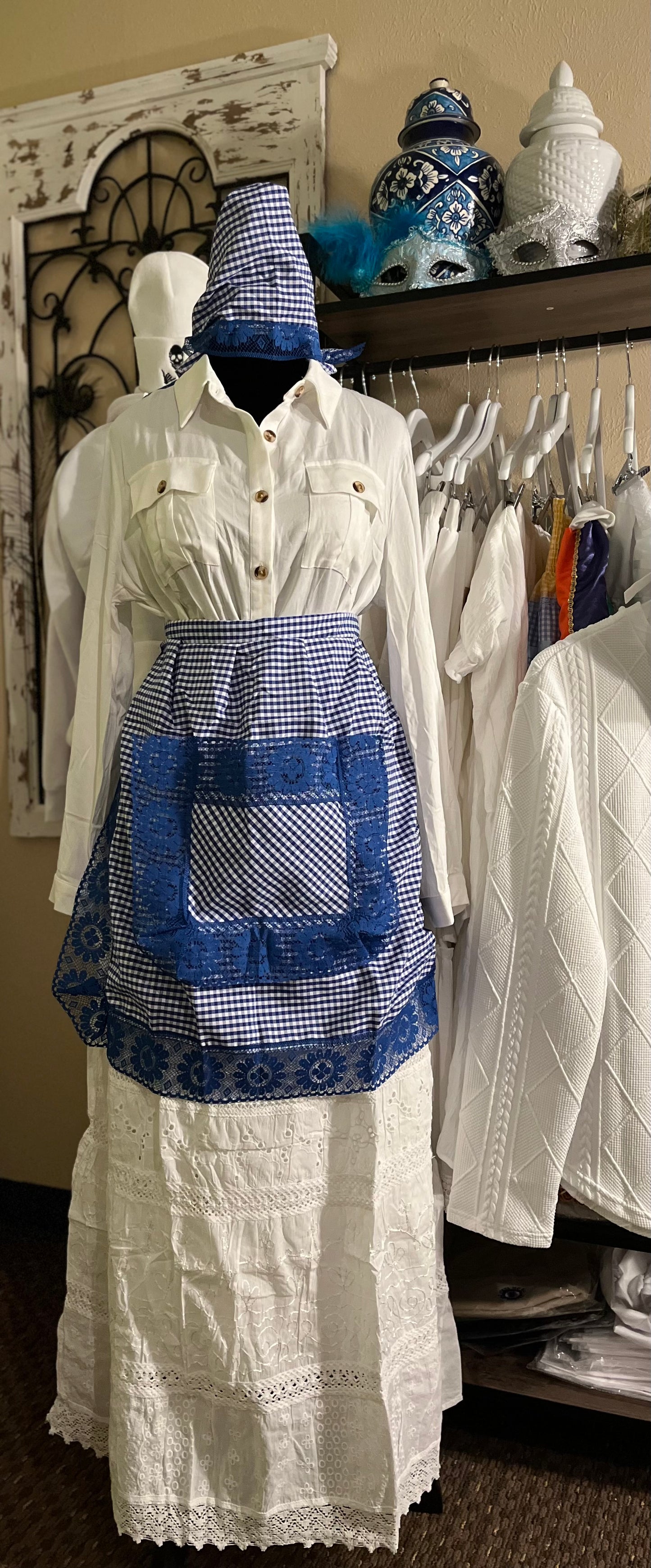 Delantar y quilla set/ Apron and head scarf