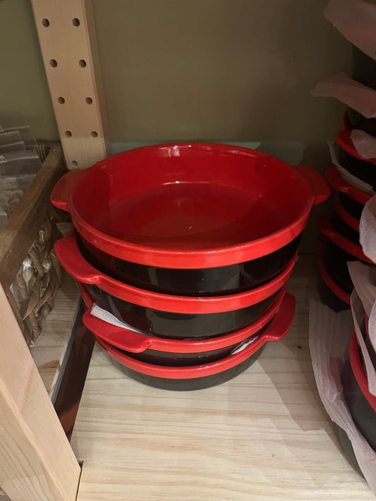 Plato rojo y negro 8''/ 8'' red and black plate