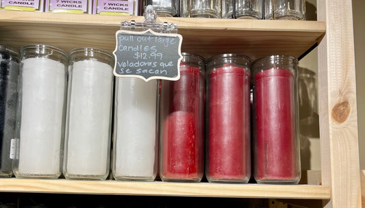 Pull out large candles/ Veladoras grandes que se sacan