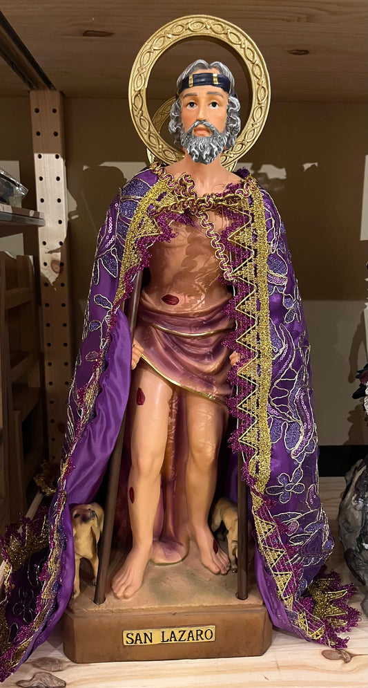 San Lazaro con capa 24''/ 24'' Saint Lazarus with cape