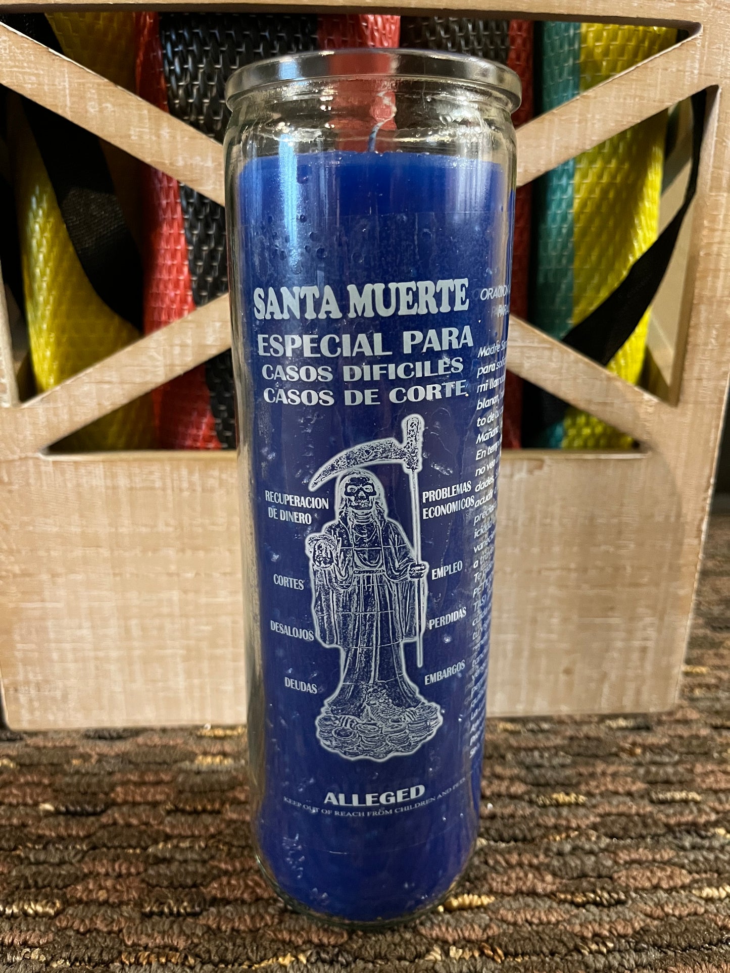 Santa Muerte candle difficult cases and court/ Vela de la Santa Muerte casos difíciles y corte