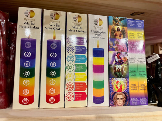 Vela siete chakra/ Seven chakra candle