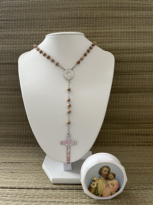 St. Joseph Lily bead Rosary (scented)/Rosario con cuentas de lirio de San José (perfumado)