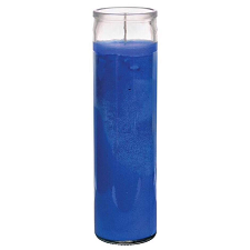 Blue Glass Candle/Vela Azul 8"