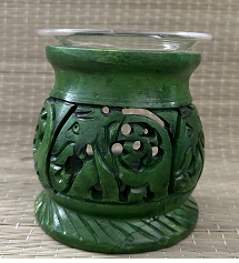 Oil Burning Lamp-Green Elephant/ Lámpara de Aceite-Elefante Verde