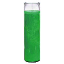 Green Glass Candle/Vela Verde 8"