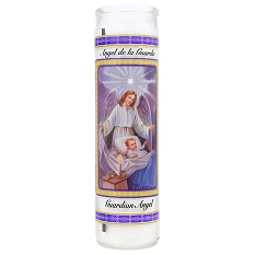 Guardian Angel Glass Candle/Vela Angel de la Guarda 8"