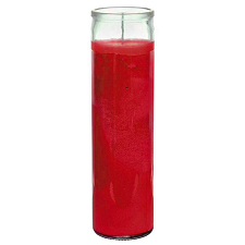 Red Glass Candle/Vela Roja 8"