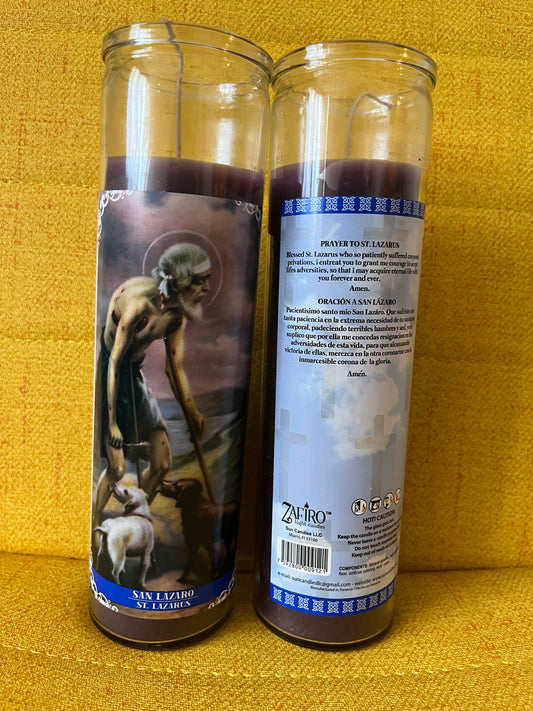 Vela de 7 dias San Lazaro/ 7 day Saint Lazarus Candle