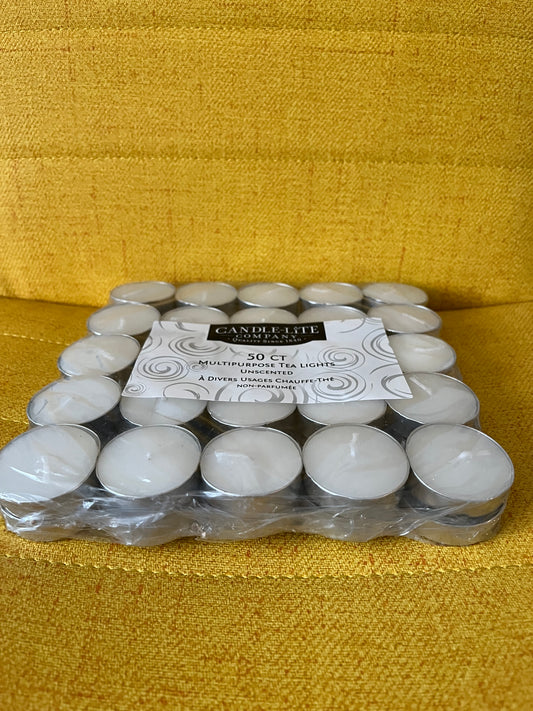 Tea light 50 pack/paquete de 50 velas pequenas