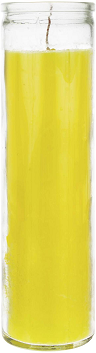 Yellow Glass Candle/Vela Amarilla 8"